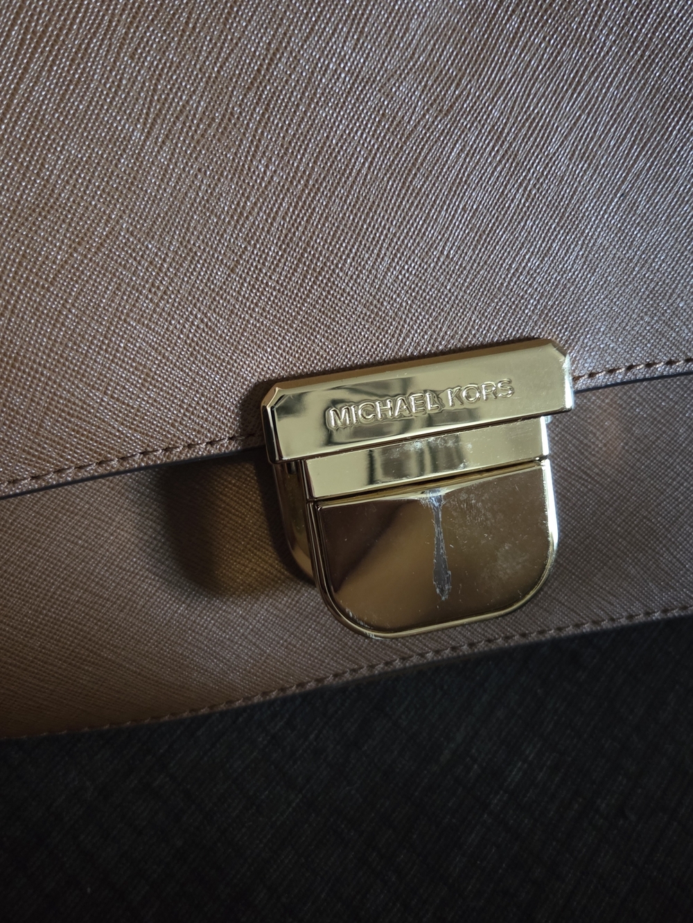 Michael Kors Cognac Leather Top-Handle Satchel with Gold Hardware - Picture 5 of 11